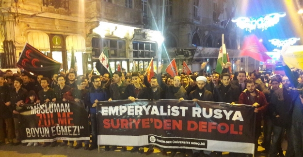 Beyoğlu’nda İdlib protestosu