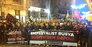 Beyoğlu’nda İdlib protestosu